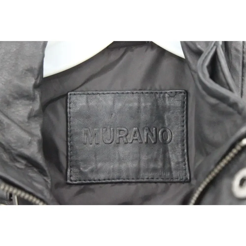 Murano Men’s Genuine Lambskin Leather Size Medium Black Textured